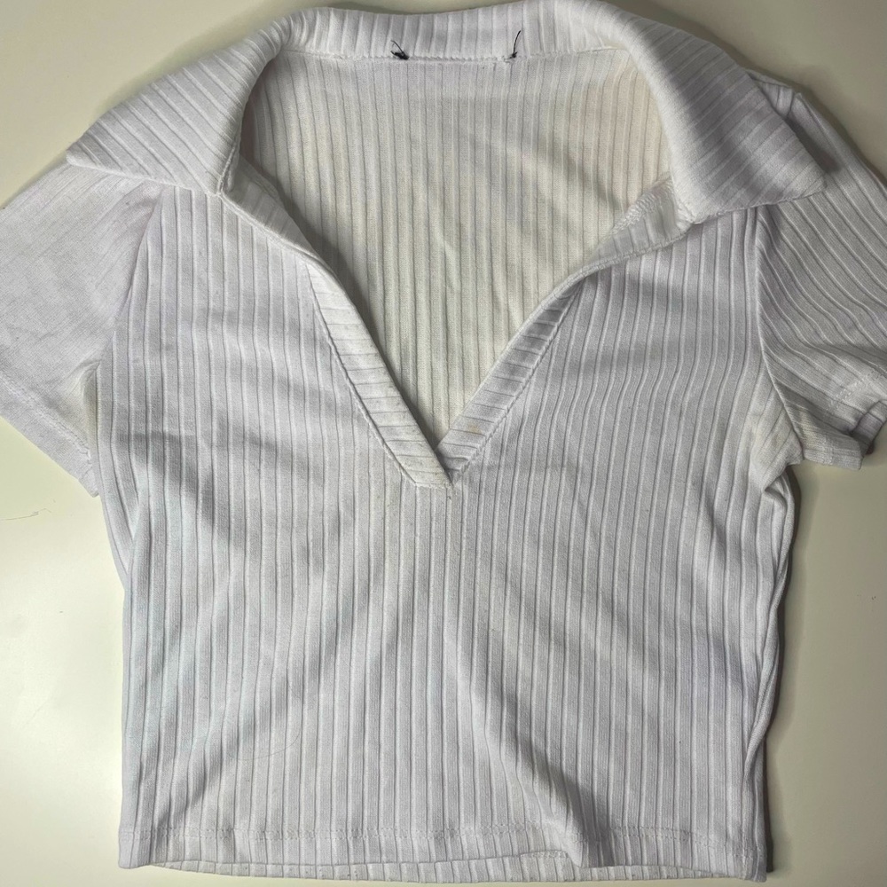 Cropped School shirt: White